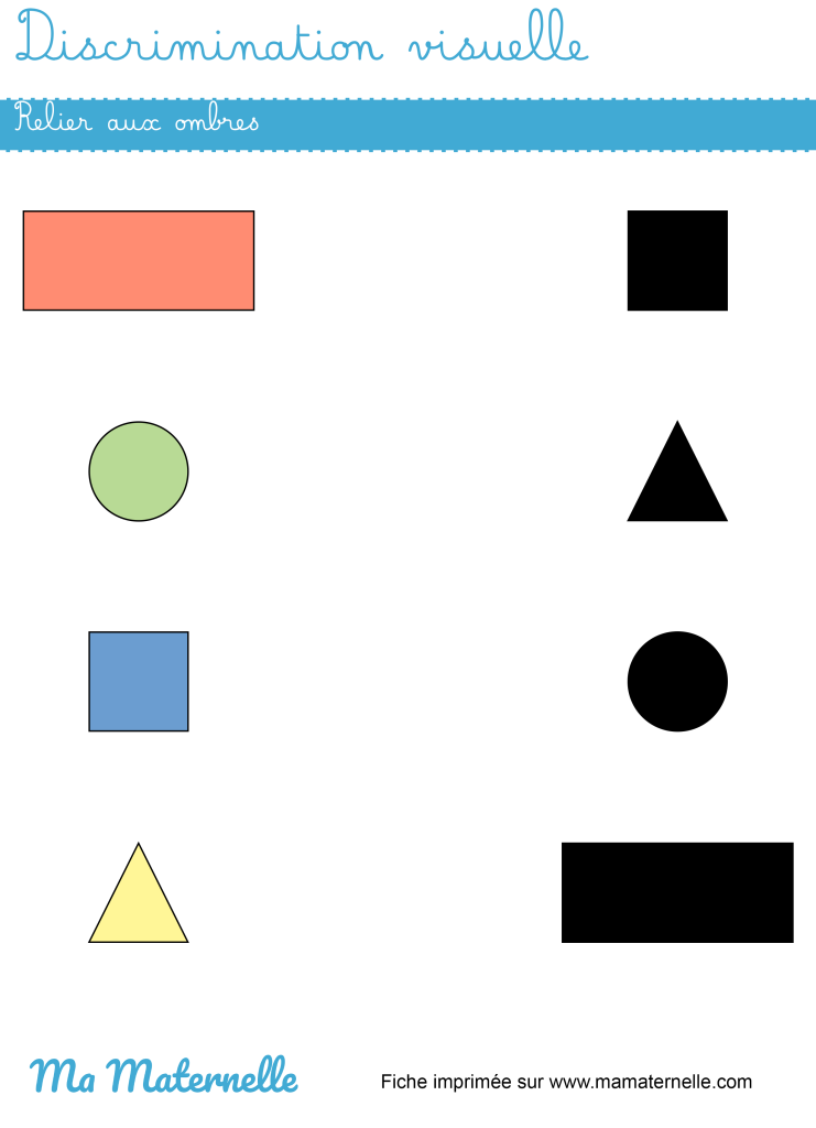 Petite section - Discrimination visuelle : relier aux ombres