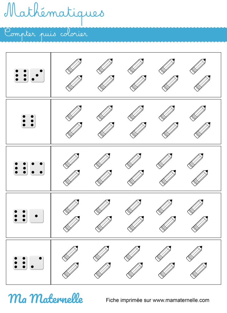 Grande section - Mathématiques : compter puis colorier