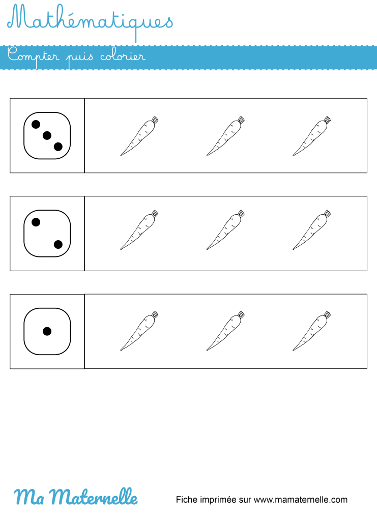 Petite section - Mathématiques : compter puis colorier