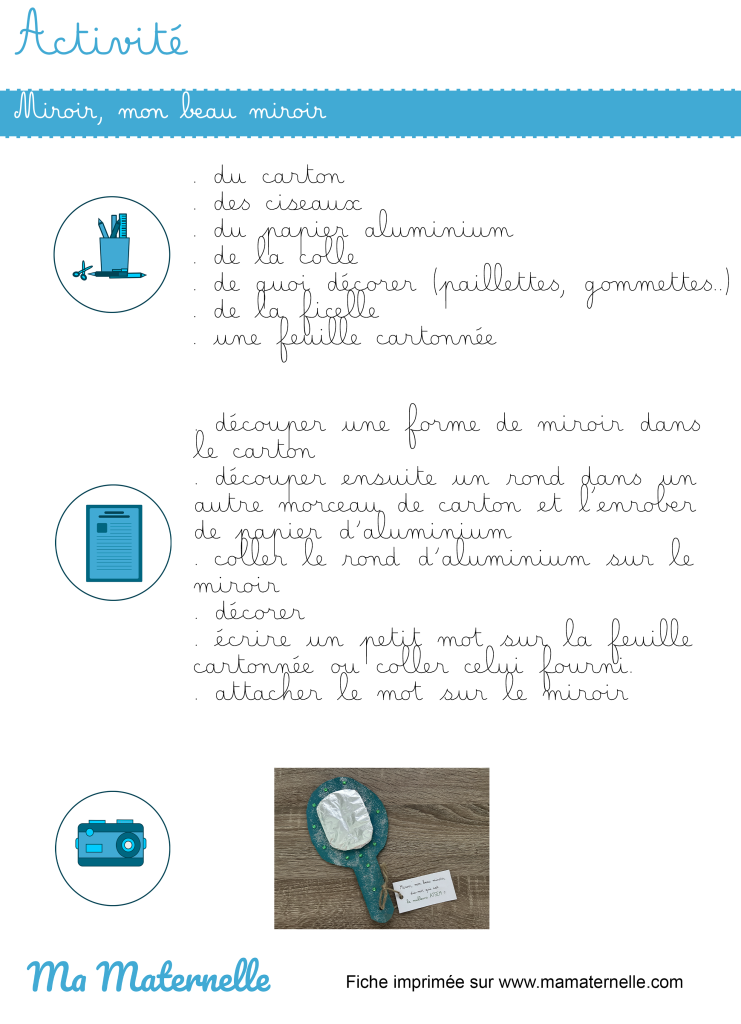 Activités - Activité : miroir, mon beau miroir