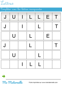 Activités - Calendrier coloriage Juillet 2025