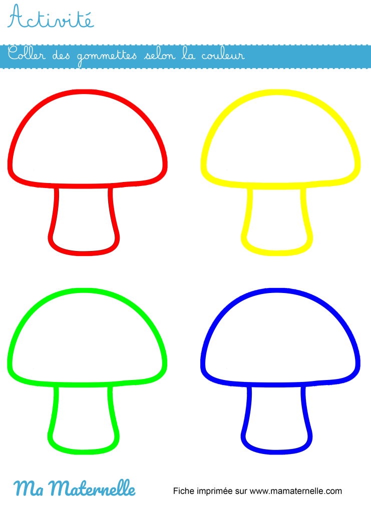 Activités - Activité : coller des gommettes selon la couleur