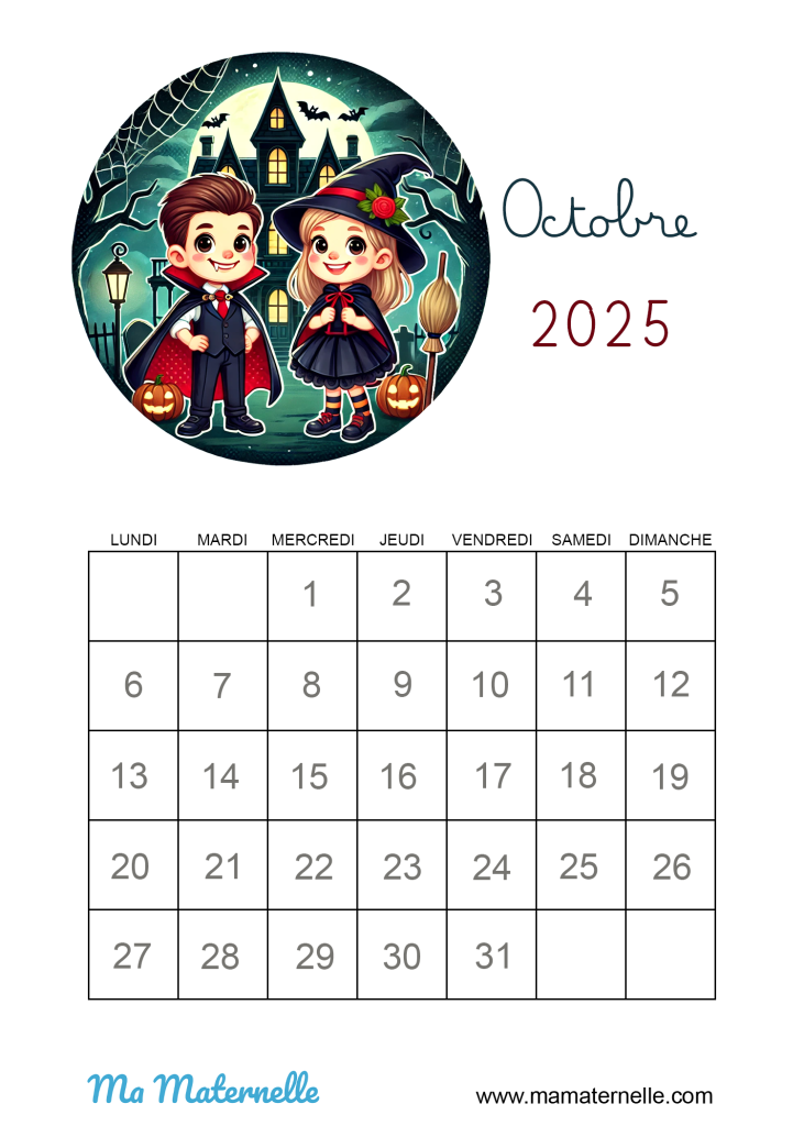Activités - Calendrier Octobre 2025