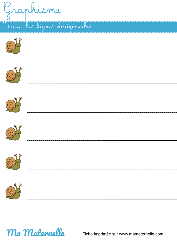 Petite section - Graphisme : tracer les lignes horizontales