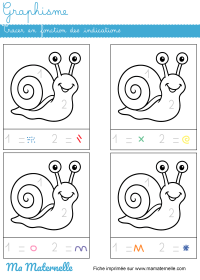 Petite section - Graphisme : tracer les antennes des escargots
