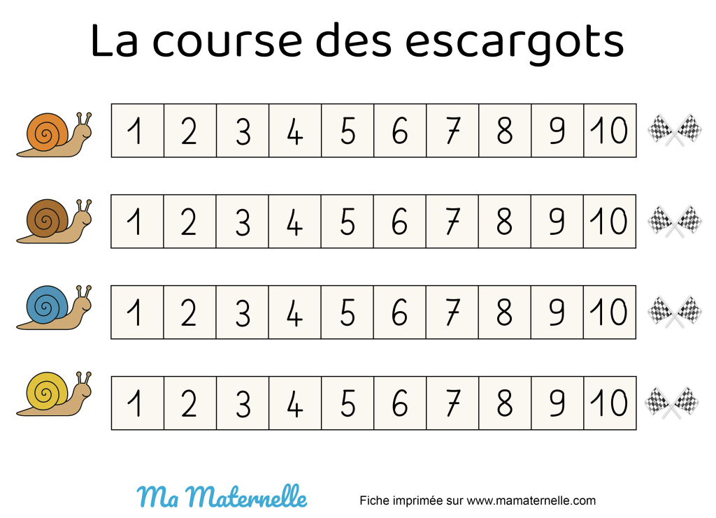 Activités - Jeu : la course des escargots