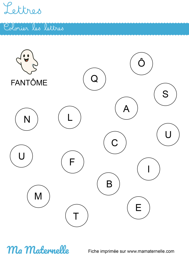 Petite section - Lettres : colorier les lettres