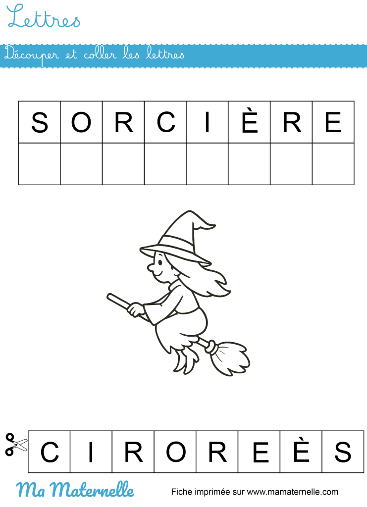 Petite section - Lettres : découper et coller les lettres