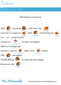 Grande section - Lettres : relier les images au nombre de syllabes