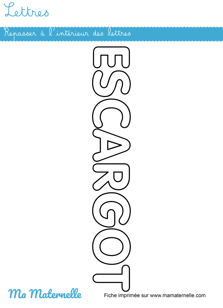 Petite section - Lettres : repasser à l’intérieur des lettres