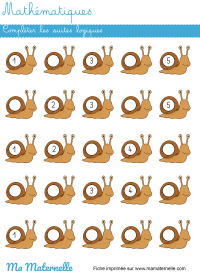 Moyenne section - Mathématiques : compléter les suites logiques