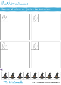 Petite section - Mathématiques : découper et placer en fonction des indications