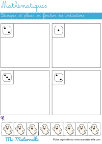 Petite section - Mathématiques : découper et placer en fonction des indications