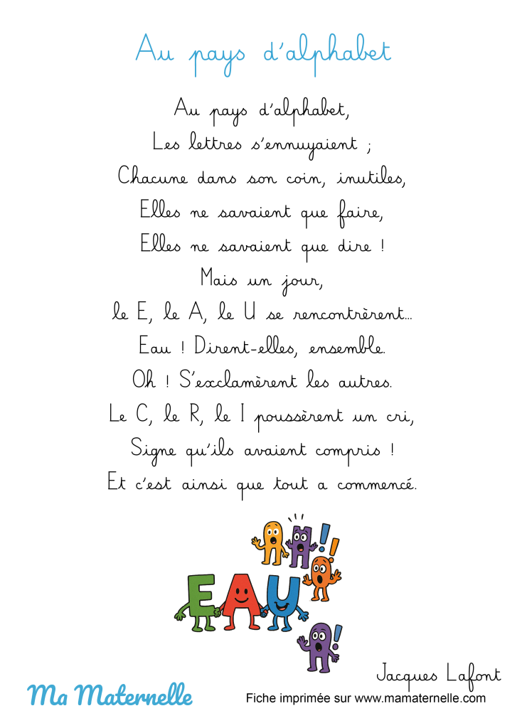 Activités - Poésie : Au pays d’alphabet