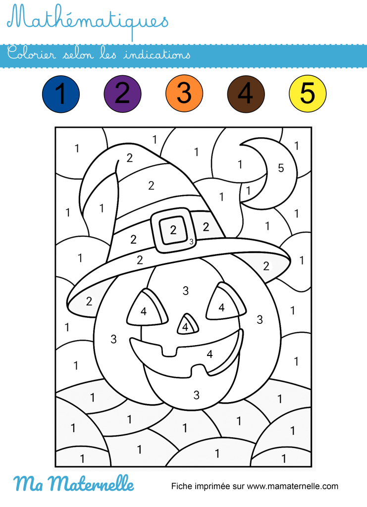 Grande section - Mathématiques : colorier selon les indications