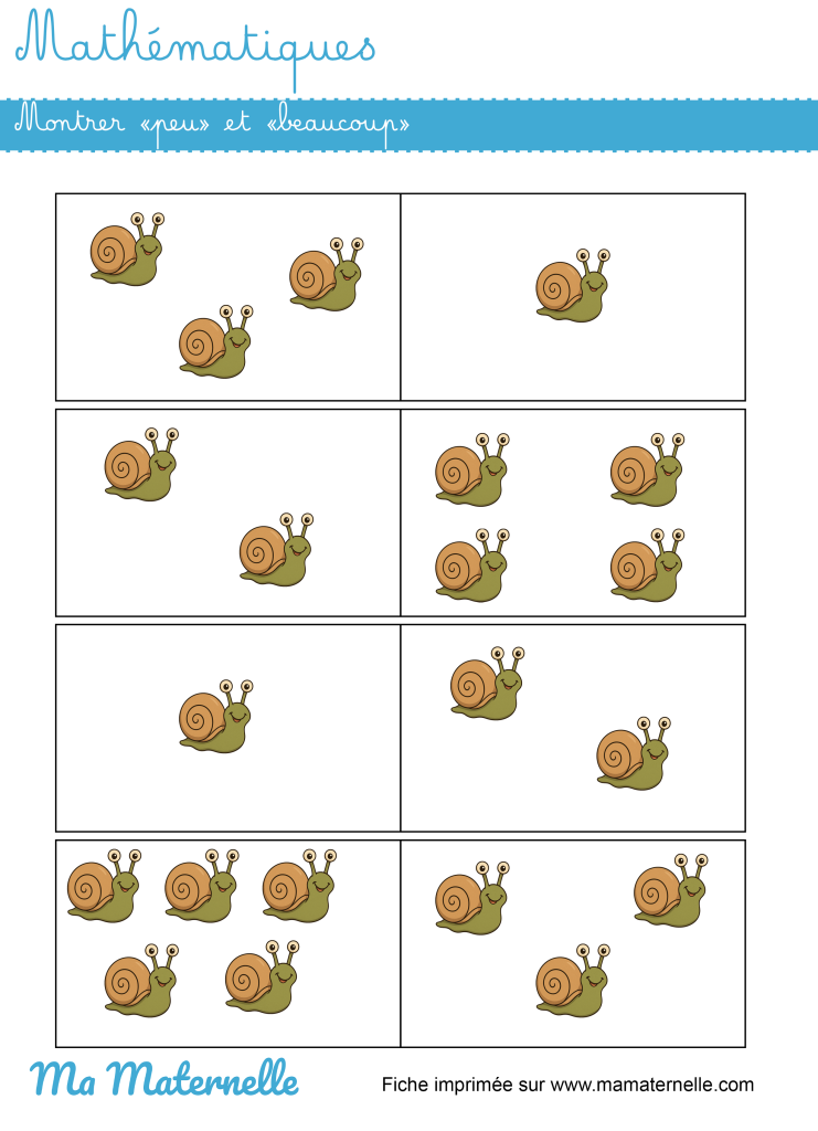 Petite section - Mathématiques : montrer peu et beaucoup