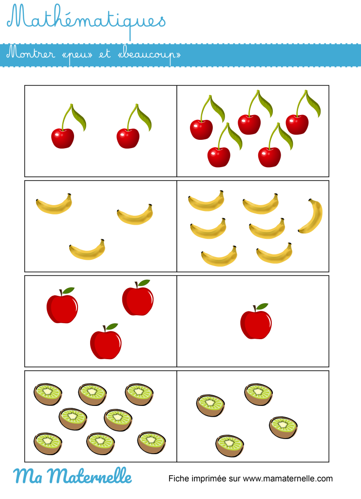 Petite section - Mathématiques : montrer peu et beaucoup