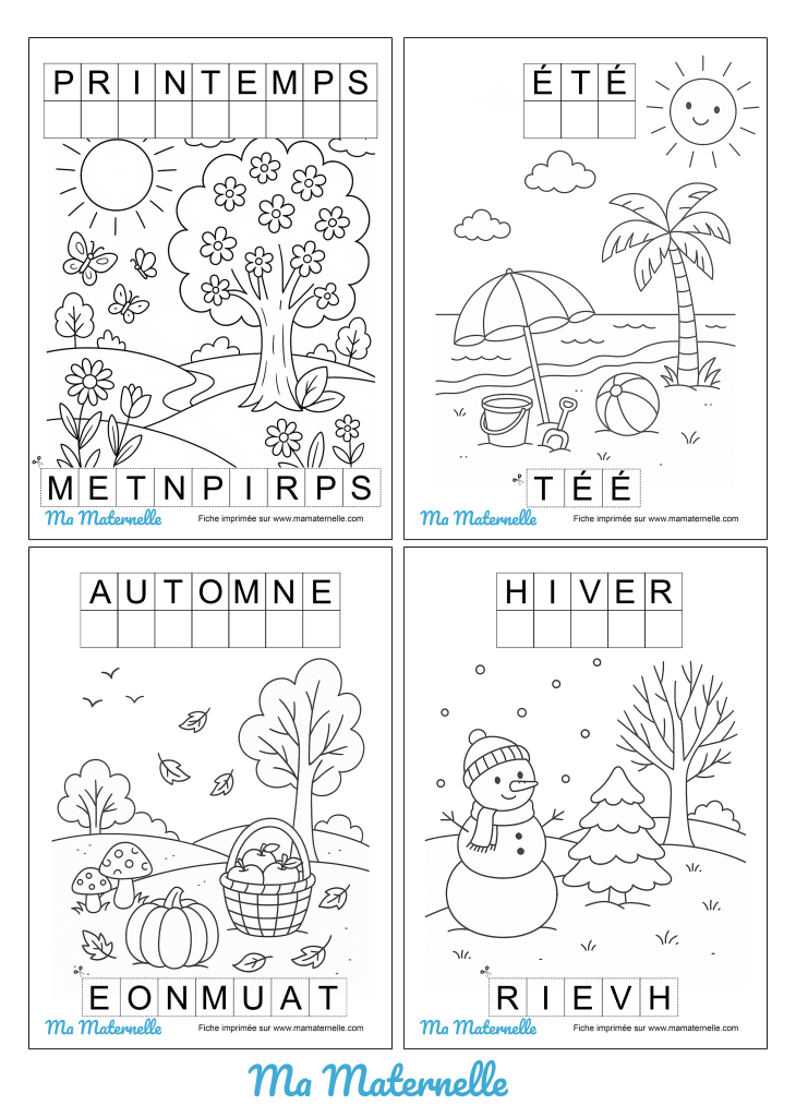 Activités - Coloriages des saisons