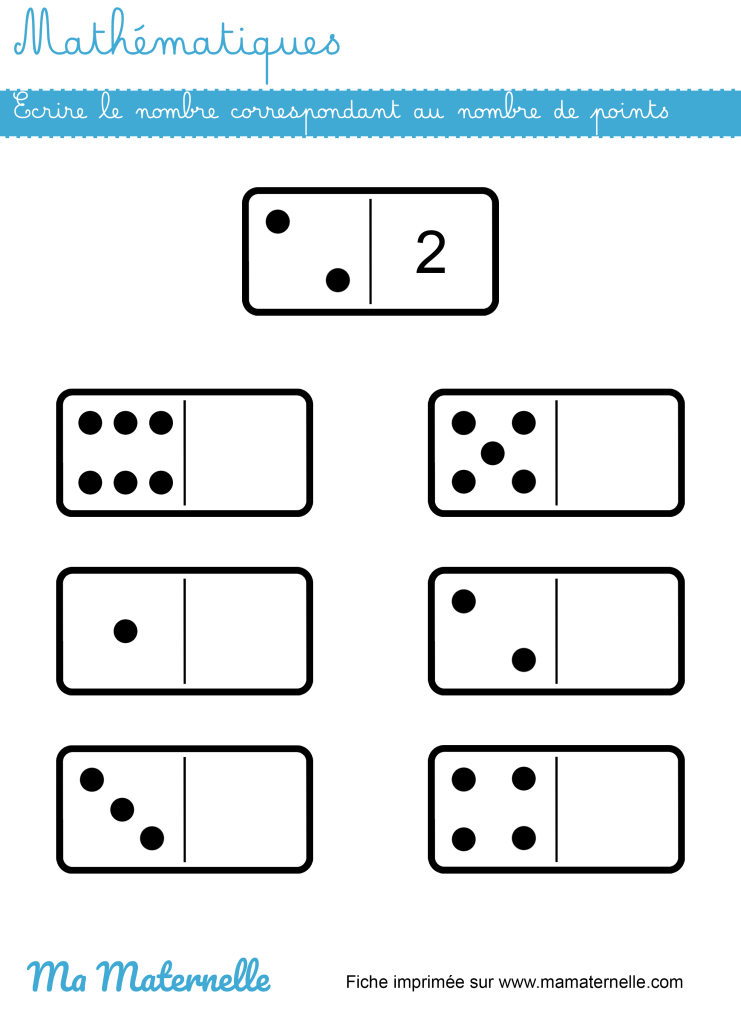 Grande section - Mathématiques : écrire le nombre correspondant