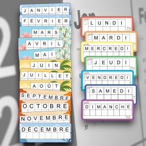 Cartes d'écriture : Mois & jours