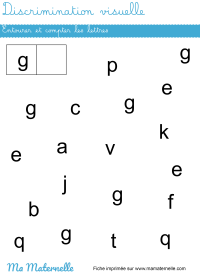 Moyenne section - Discrimination visuelle : entourer et compter les lettres