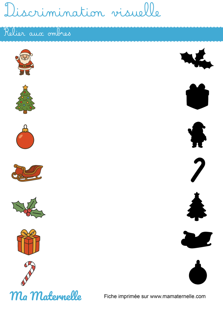 Grande section - Discrimination visuelle : relier aux ombres