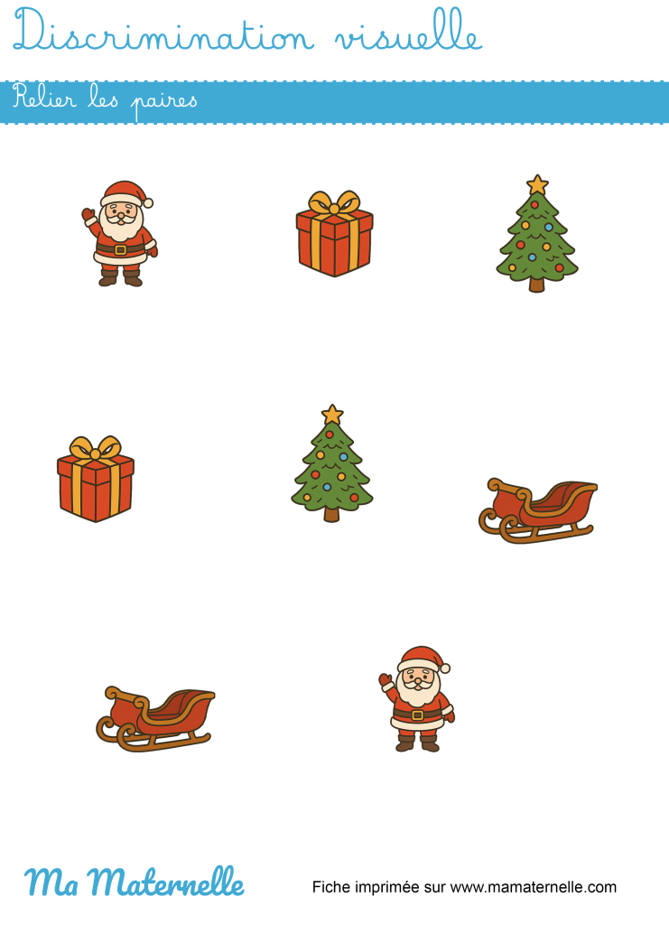 Moyenne section - Discrimination visuelle : relier les paires