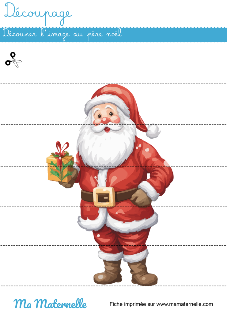 Moyenne section - Découpage : découper l’image du père noël