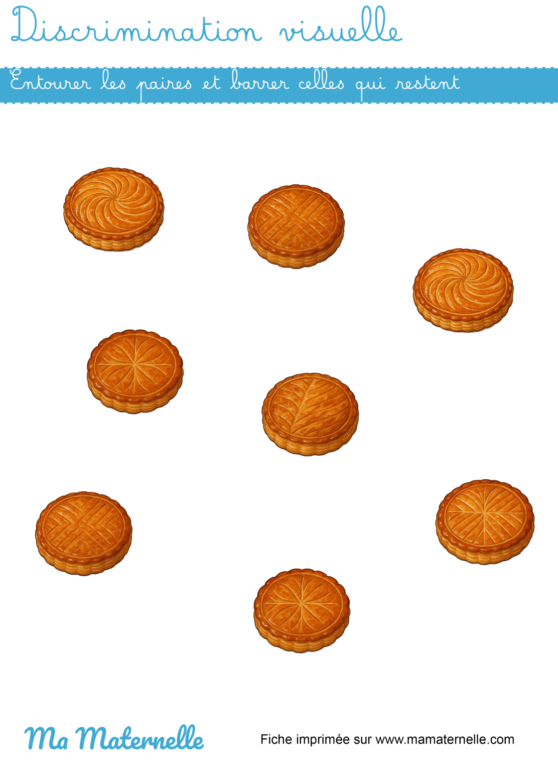 Discrimination visuelle : entourer les paires - Ma Maternelle