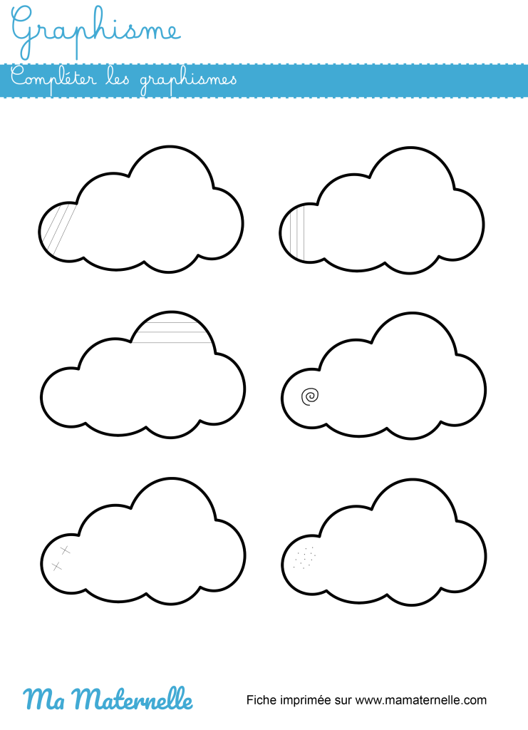 Grande section - Graphisme : compléter les graphismes