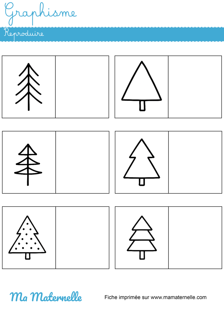 Grande section - Graphisme : reproduire les sapins