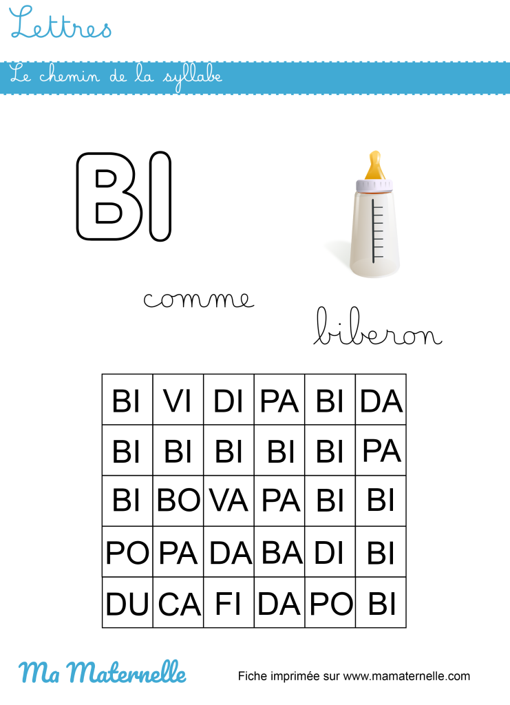 Grande section - Lettres : le chemin de la syllabe