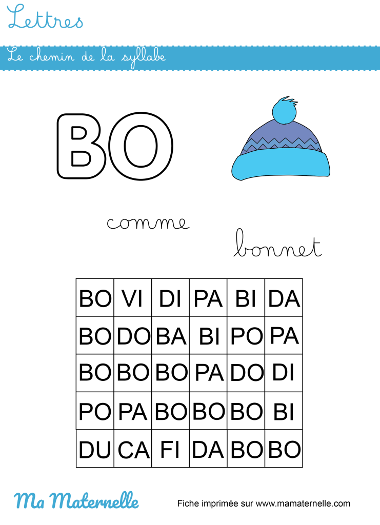 Grande section - Lettres : le chemin de la syllabe