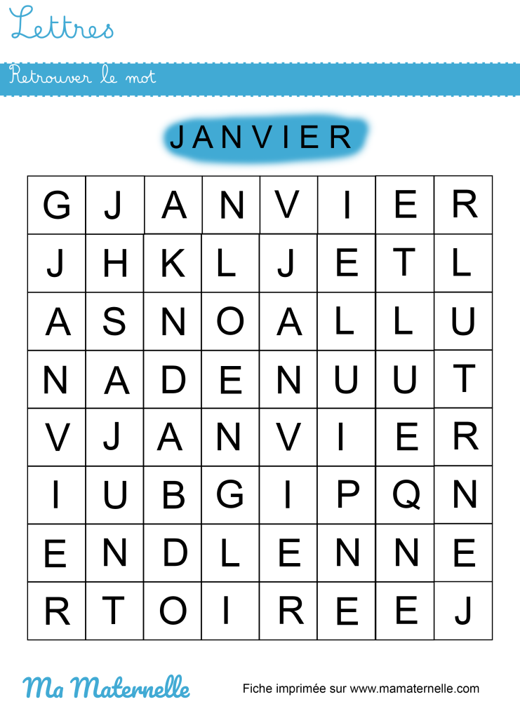 Grande section - Lettres : retrouver le mot