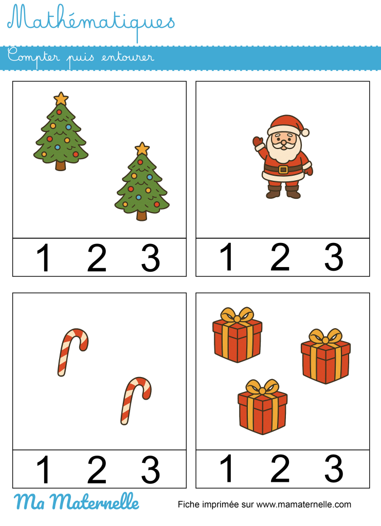 Petite section - Mathématiques : compter puis entourer