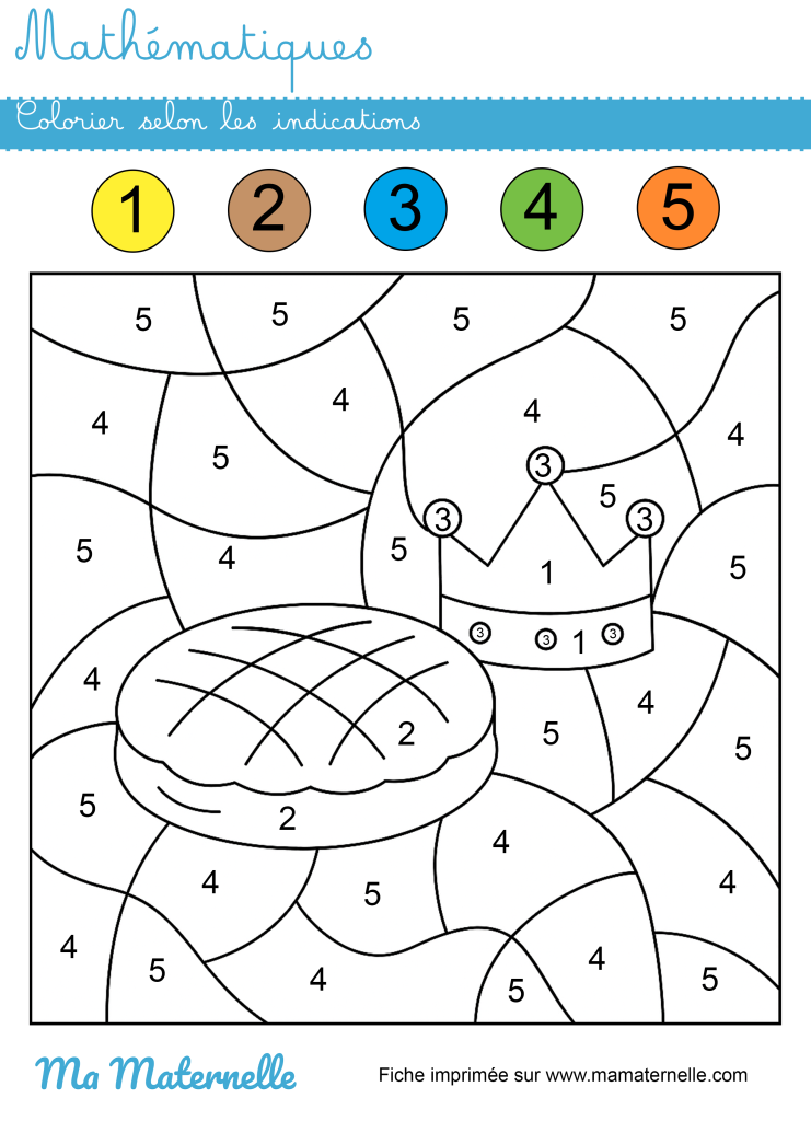 Grande section - Mathématiques : colorier selon les indications