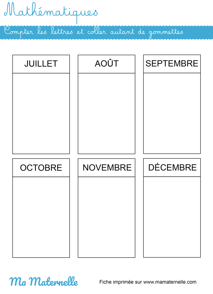 Grande section - Mathématiques : compter et coller autant de gommettes