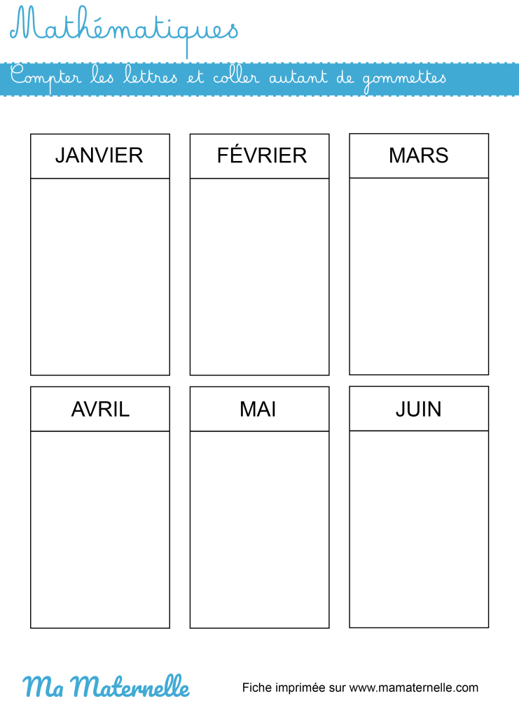 Grande section - Mathématiques : compter et coller autant de gommettes