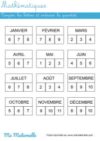 Moyenne section - Mathématiques : compter et coller autant de gommettes