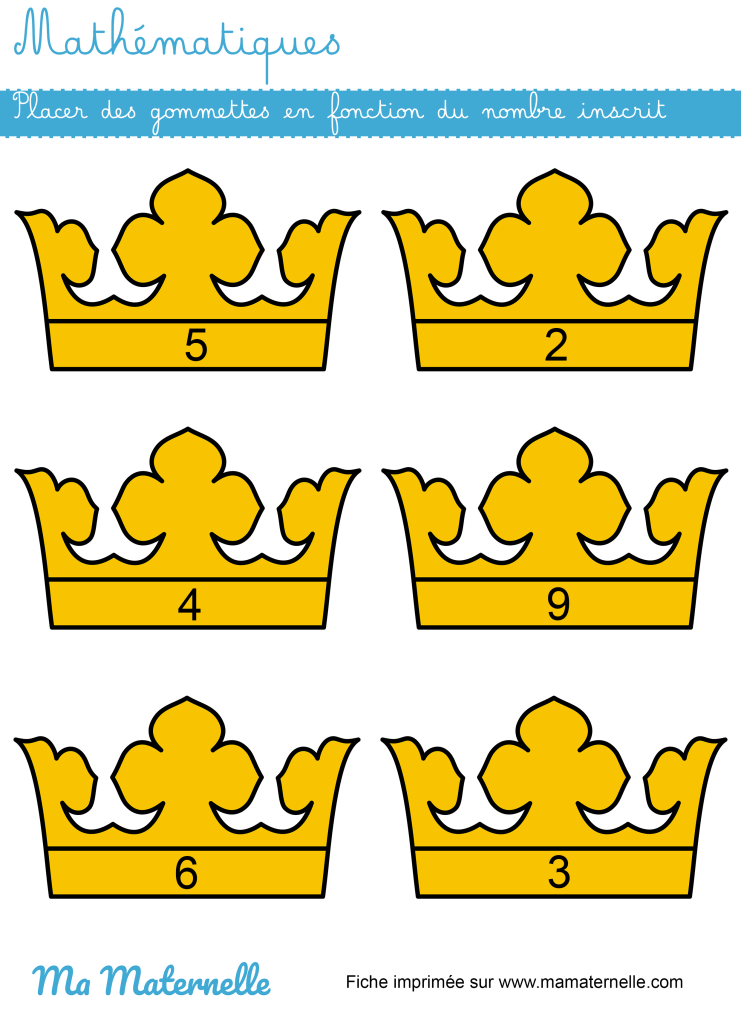 Grande section - Mathématiques : placer des gommettes