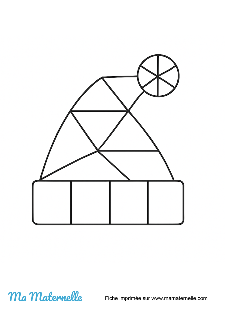 Activités - Coloriage : bonnet de père noël