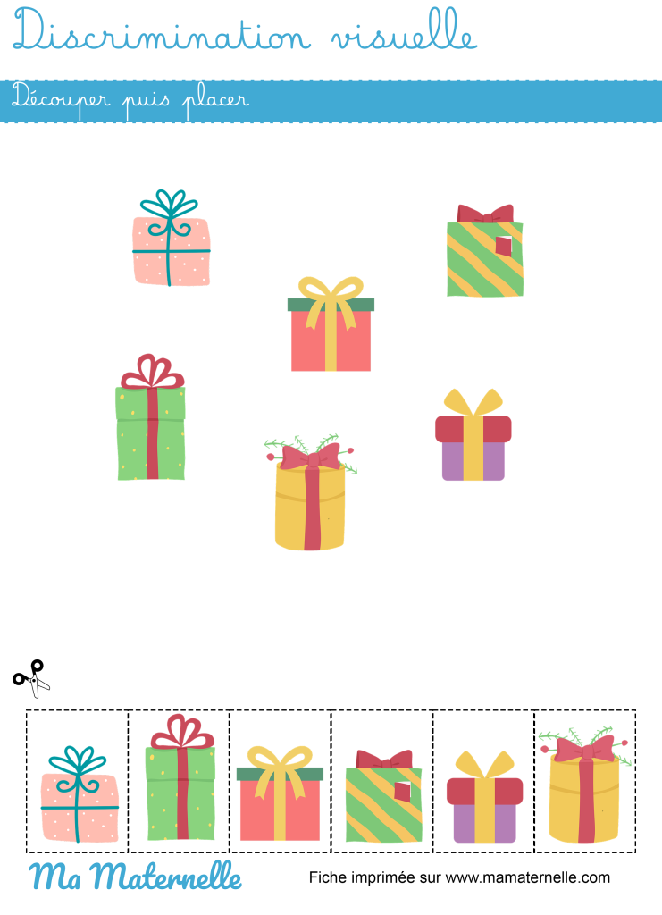 Moyenne section - Discrimination visuelle : découper puis placer