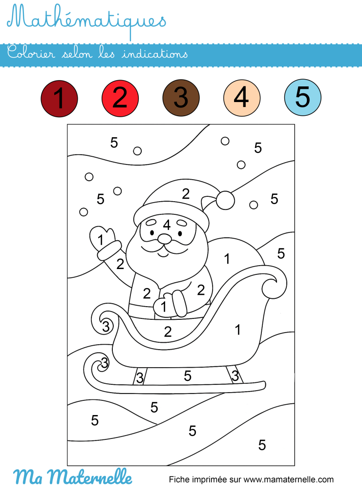 Grande section - Mathématiques : colorier selon les indications