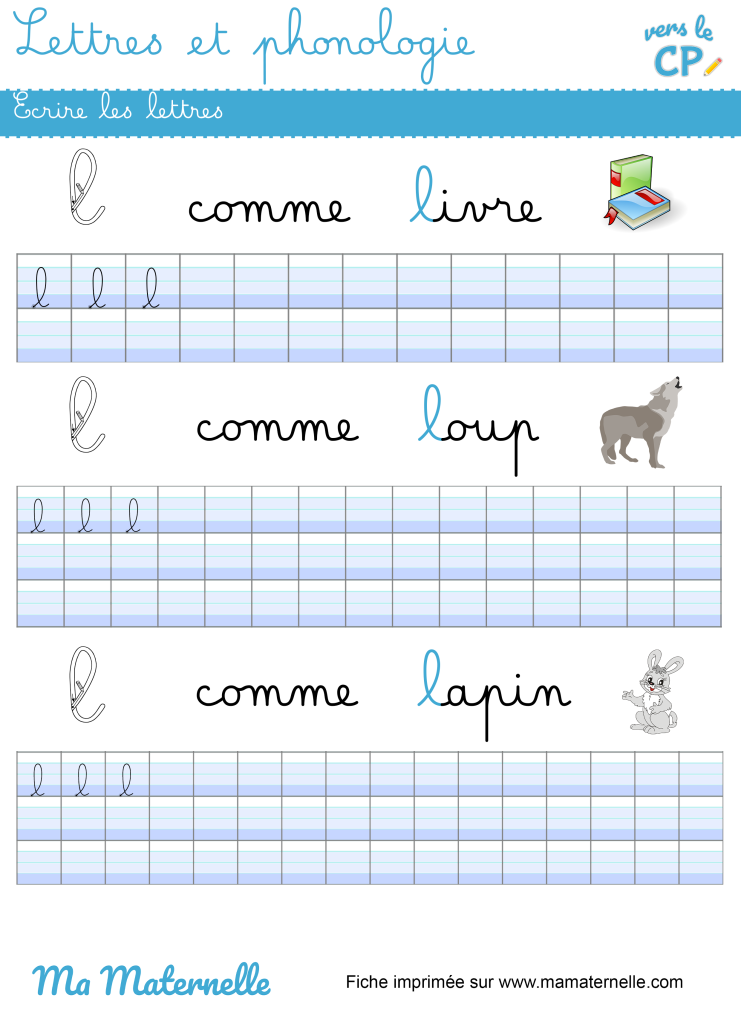 Vers le CP - Lettres et phonologie : écrire les lettres