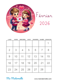 Activités - Calendrier vierge Février 2026