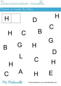 Moyenne section - Discrimination visuelle : entourer et compter les lettres