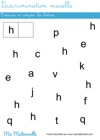 Moyenne section - Discrimination visuelle : entourer et compter les lettres