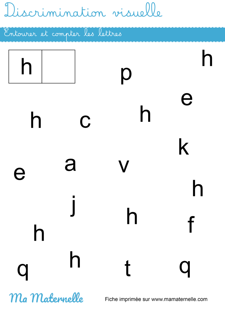 Moyenne section - Discrimination visuelle : entourer et compter les lettres