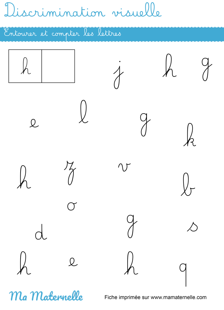 Grande section - Discrimination visuelle : entourer et compter les lettres