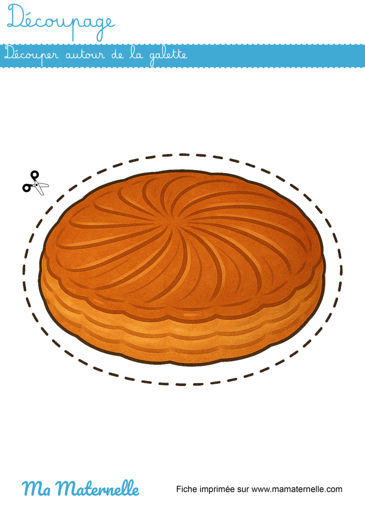 Grande section - Découpage : découper autour de galette des rois